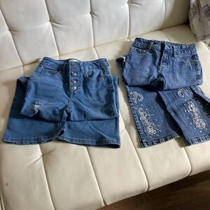 Two pairs girls jeans size 7 boot cut